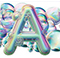 Letter A in Bubbles type design