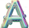 Letter A in Bubbles type design