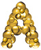 Gold Christmas letter A