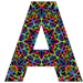 Kaleidoscope type letter A