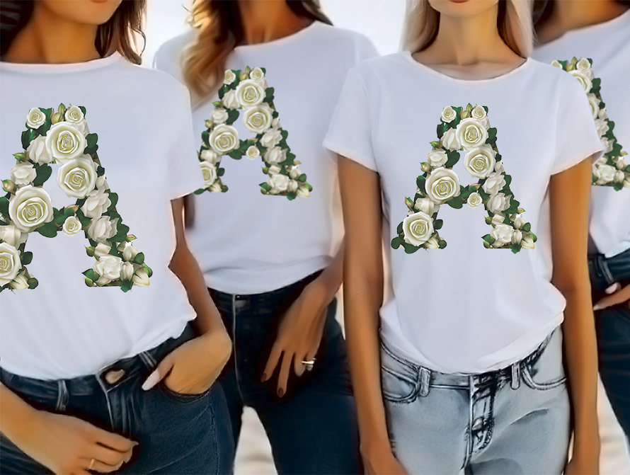 Roses letter t-shirts