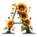 Sunflower type letter A