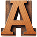 Wood type letter A