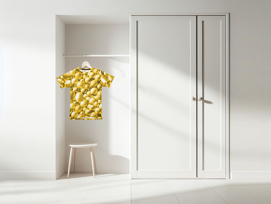 CLoset with one great looking Art-Type t-shirt hanging in it