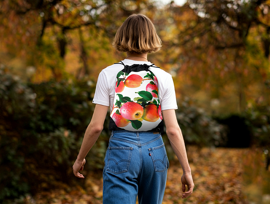 Apple Drawstring Bag