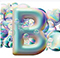 Letter B in Bubbles type design