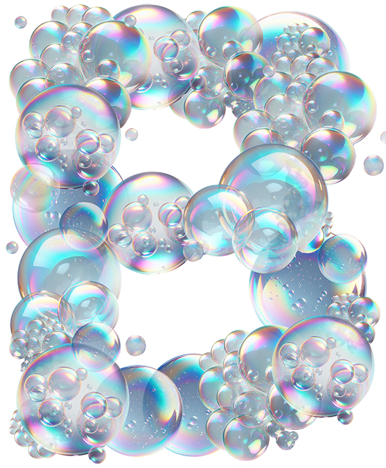 JUST BUBBLES LETTER B