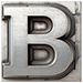 Metal type letter B