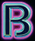 Neon type letter B