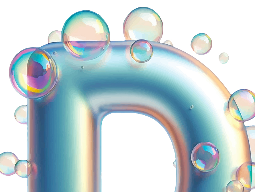 Closeup of a Bubbles type design