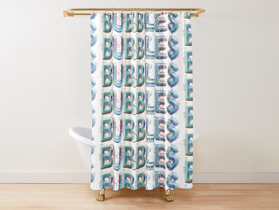 Bubbles shower curtain