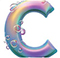 Letter C in Bubbles type design