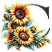 Sunflower type letter C