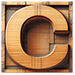 Wood type letter C