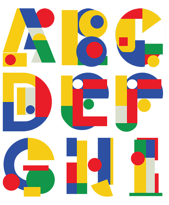 COLOR BLOCK LETTERS PATTERN