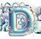 Letter D in Bubbles type design