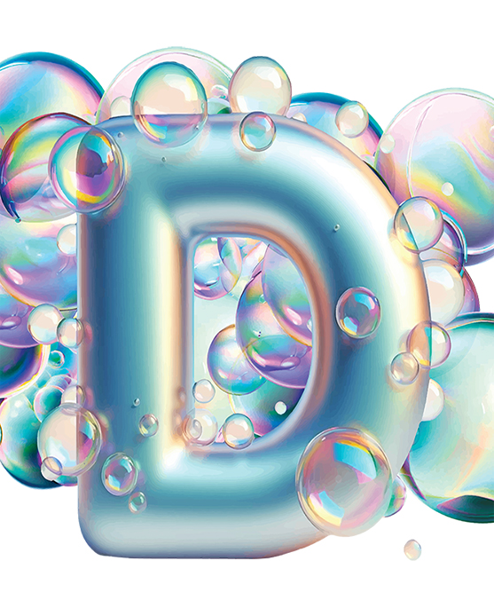 BUBBLES LETTER D WIDE