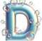 Letter D in Bubbles type design