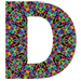 Kaleidoscope type letter D
