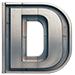 Metal type letter D