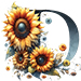 Sunflower type letter D