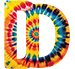 Tie-Dye type letter D