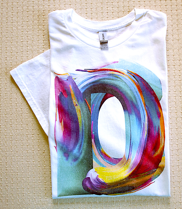 PAINT LETTER D WHITE T-SHIRT