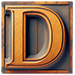 Wood type letter D