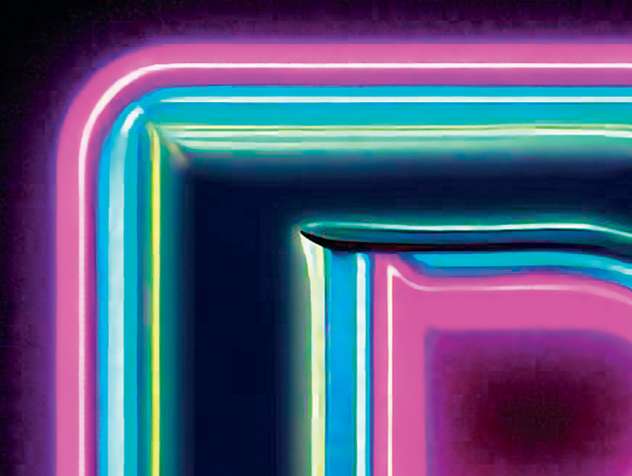 Neon letter type detail