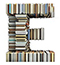 BOOKS letter E design