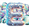 Letter E in Bubbles type design