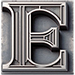 Metal type letter E