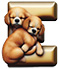 Puppies type letter E