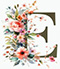 Watercolor type letter E