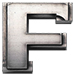 Metal type letter F