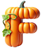 Pumpkins type letter F