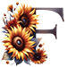 Sunflower type letter F