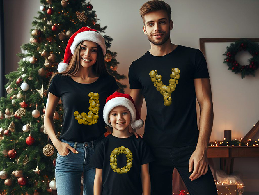 Gold Christmas t-shirts