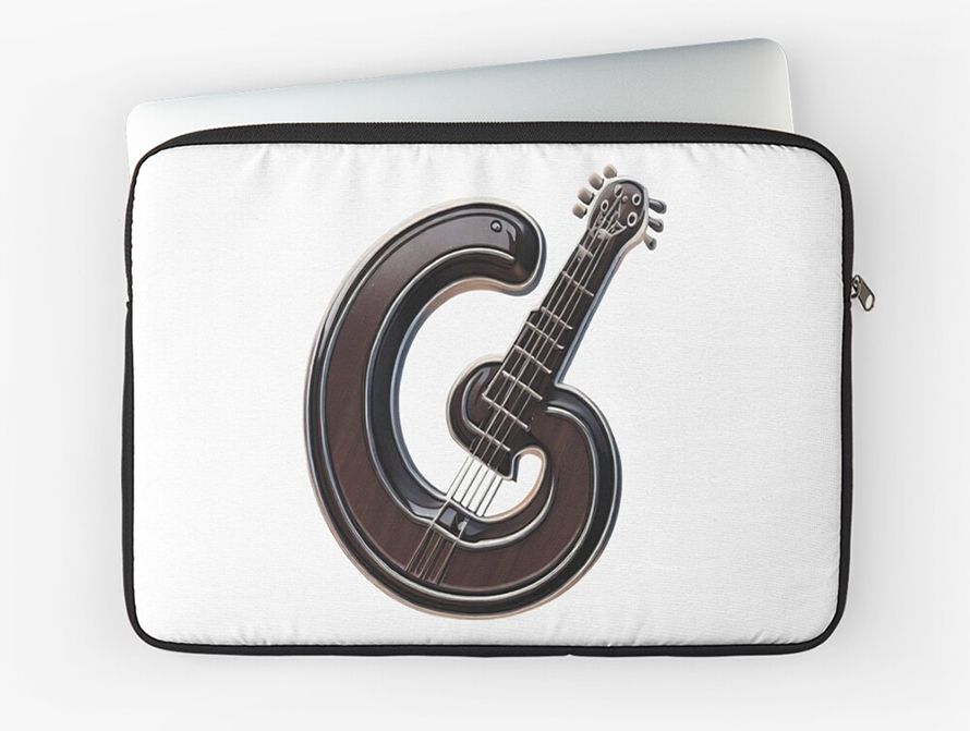 Guitar letter laptop sleeve