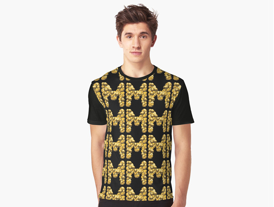 Gold Christmas graphic T-shirt