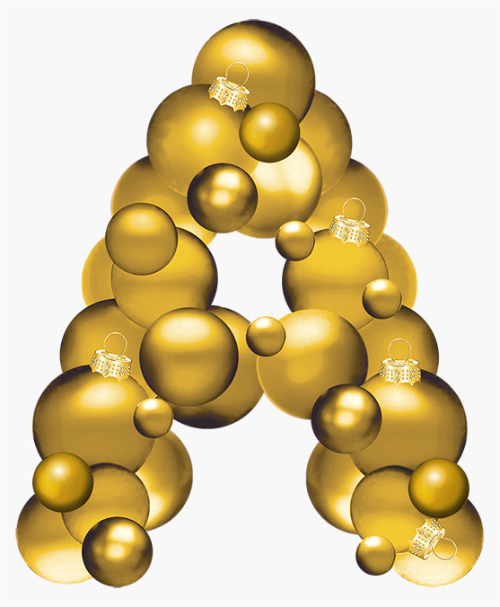 GOLD CHRISTMAS LETTER H