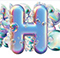 Letter H in Bubbles type design