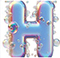 Letter H in Bubbles type design