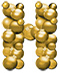 Gold Christmas letter H