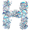 Letter H in Bubbles type design