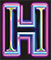 Neon type letter H