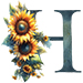 Sunflower type letter H