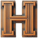 Wood type letter H