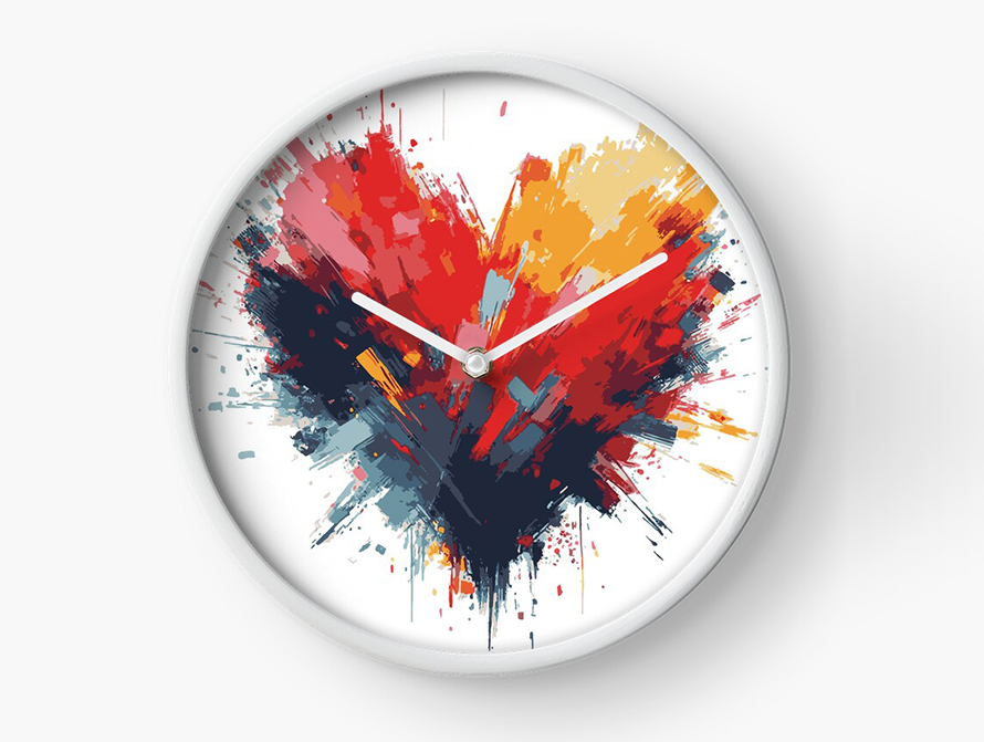 Paint Heartburst Wall CLock