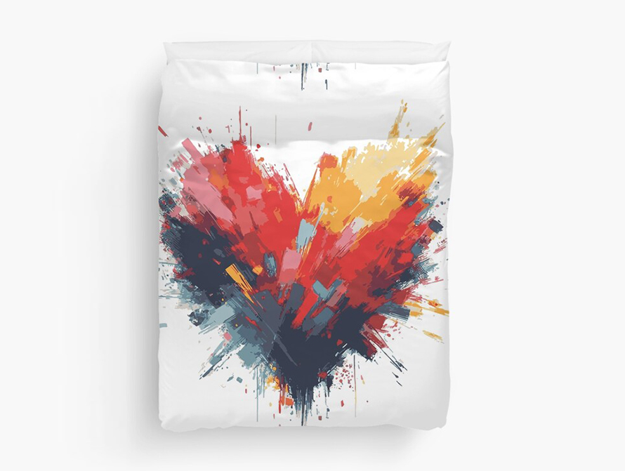 Paint Hearburst Duvet Cover